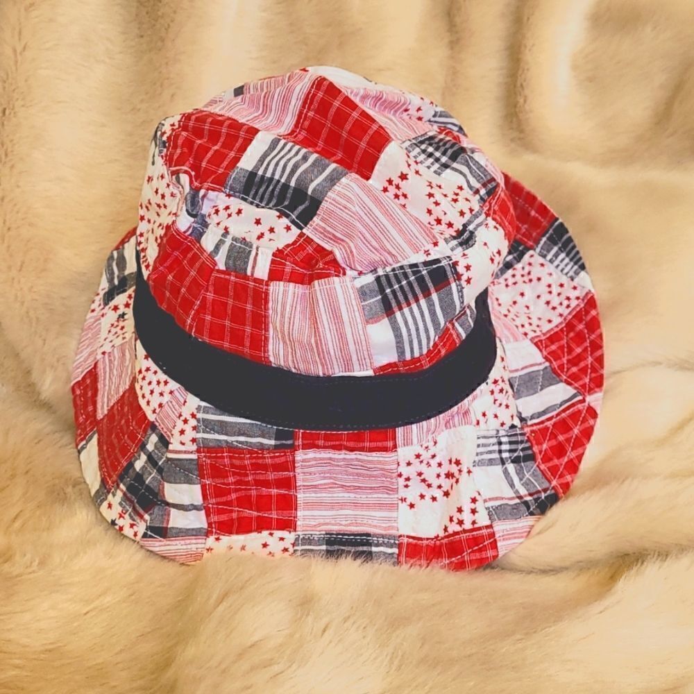 JANIE AND JACK PATRIOTIC BUCKET HAT, SIZE 2T-3T
